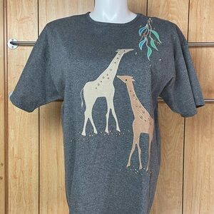 Superline Gray T-Shirt with Giraffe Design